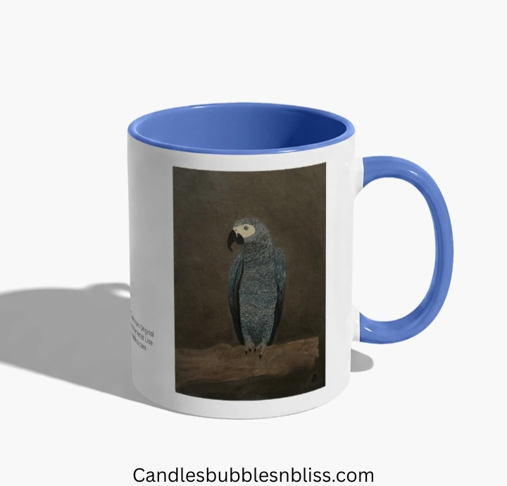 African Gray Parrot Art Print on Mug 11 oz