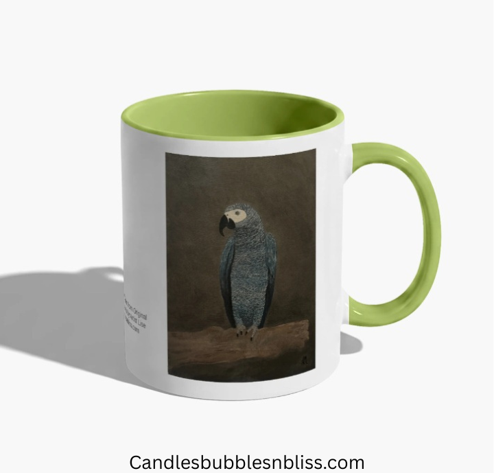 African Gray Parrot Art Print on Mug 11 oz