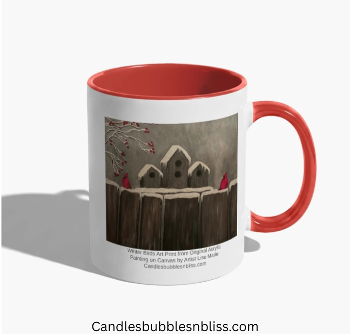 Winter Birds Art Print Mug 11oz