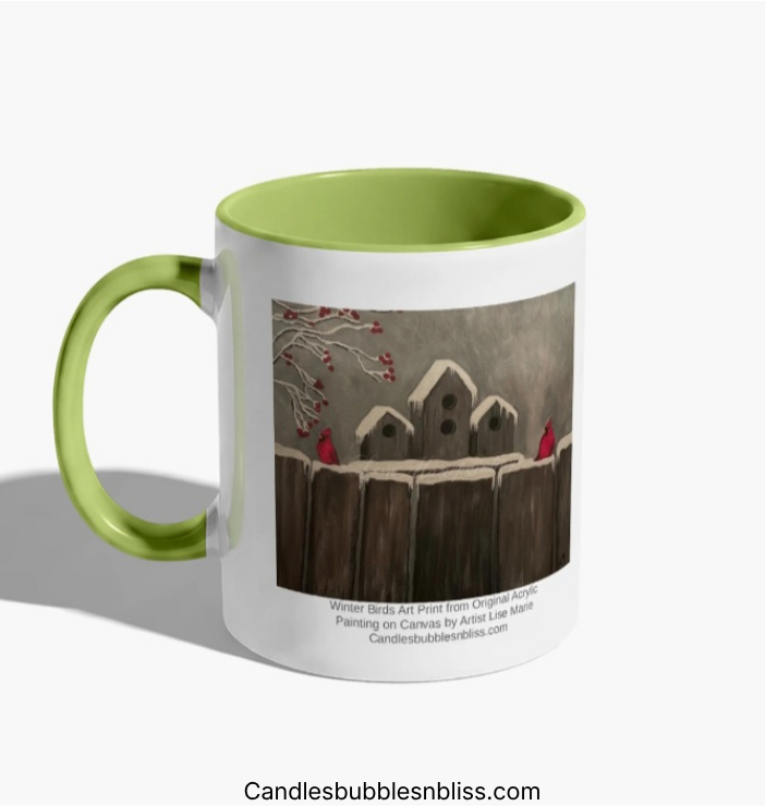 Winter Birds Art Print Mug 11oz