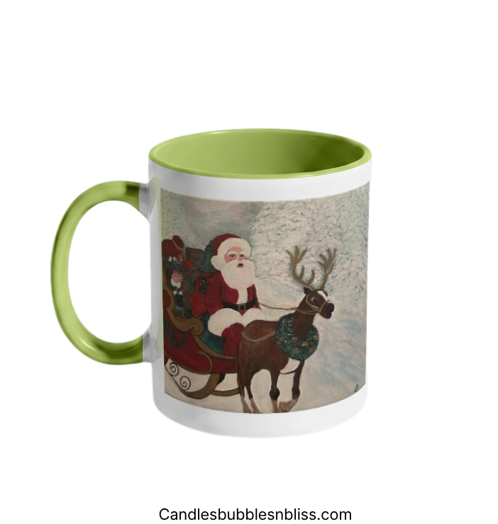 Santa's Sleigh Art Print on Mug