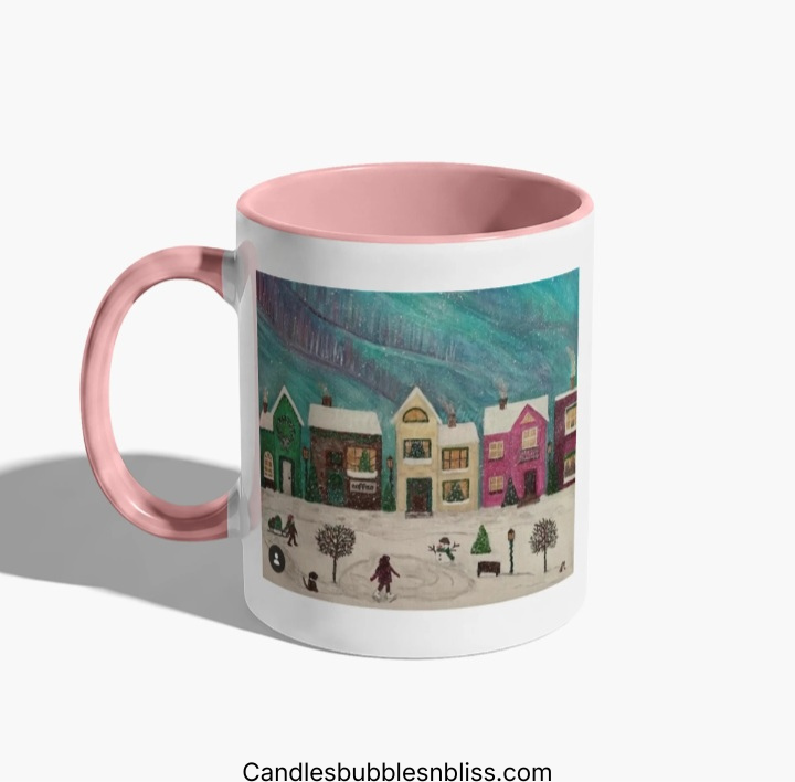 Winter town Art Print Mug