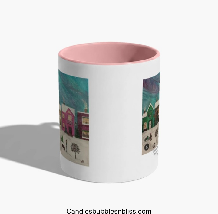 Winter town Art Print Mug