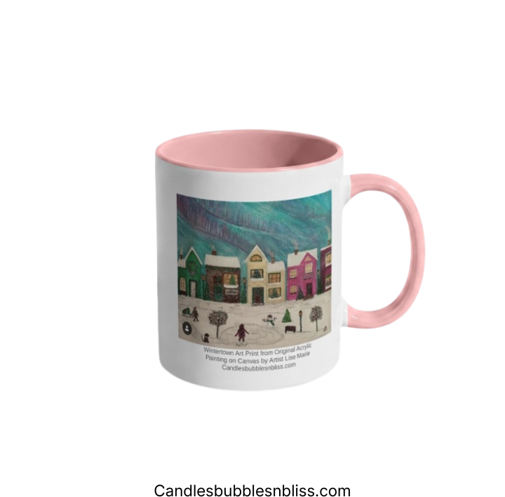 Winter town Art Print Mug