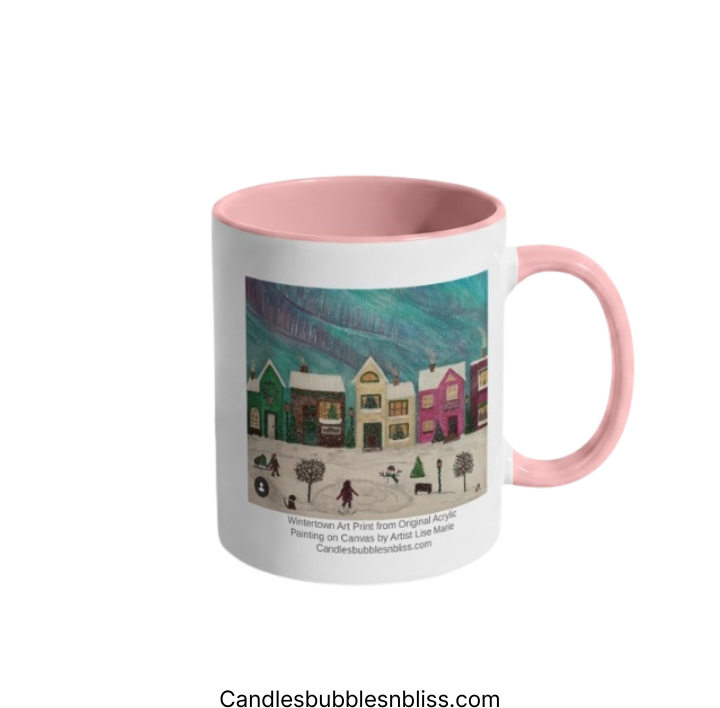 Winter town Art Print Mug