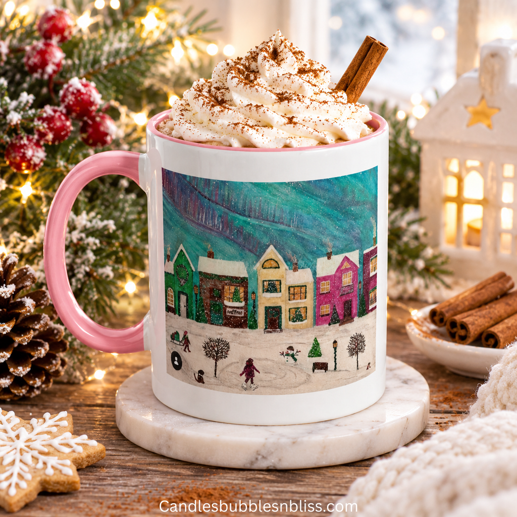 Winter town Art Print Mug