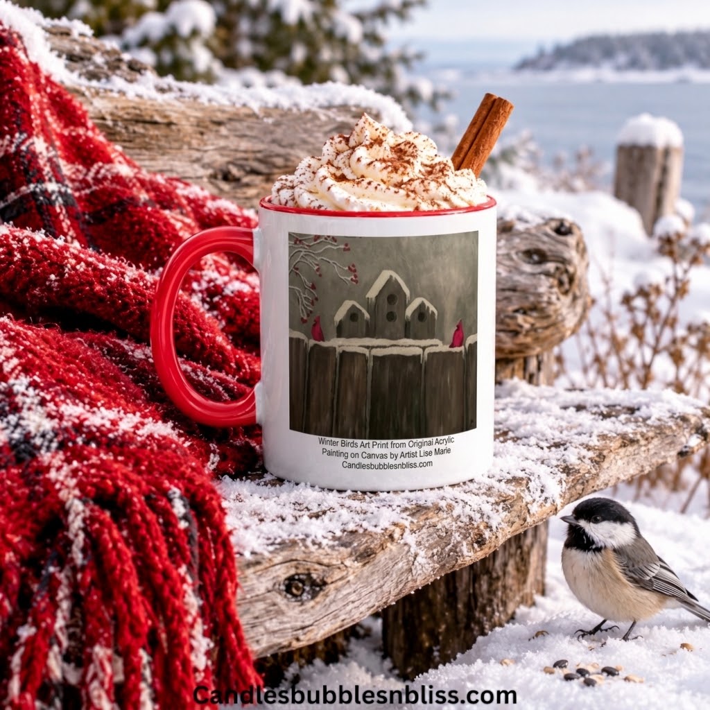 Winter Birds Art Print Mug 11oz