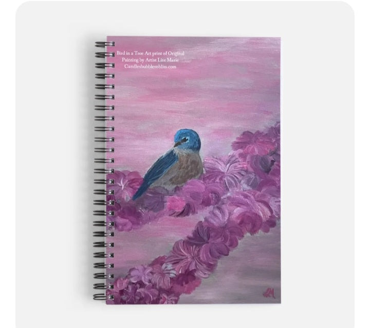 Bird in Tree Art Print Notebook