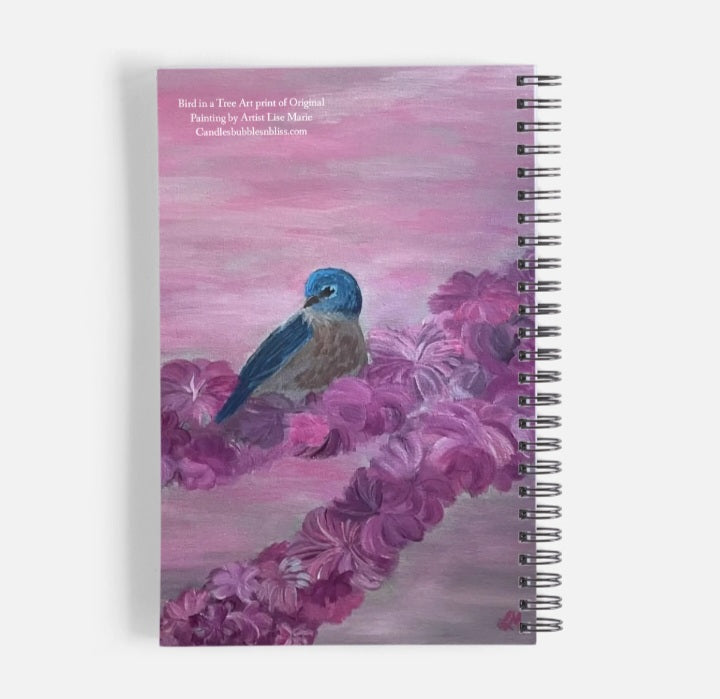 Bird in Tree Art Print Notebook