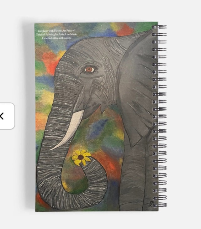 Art Print Elephant with Flower Notebook
