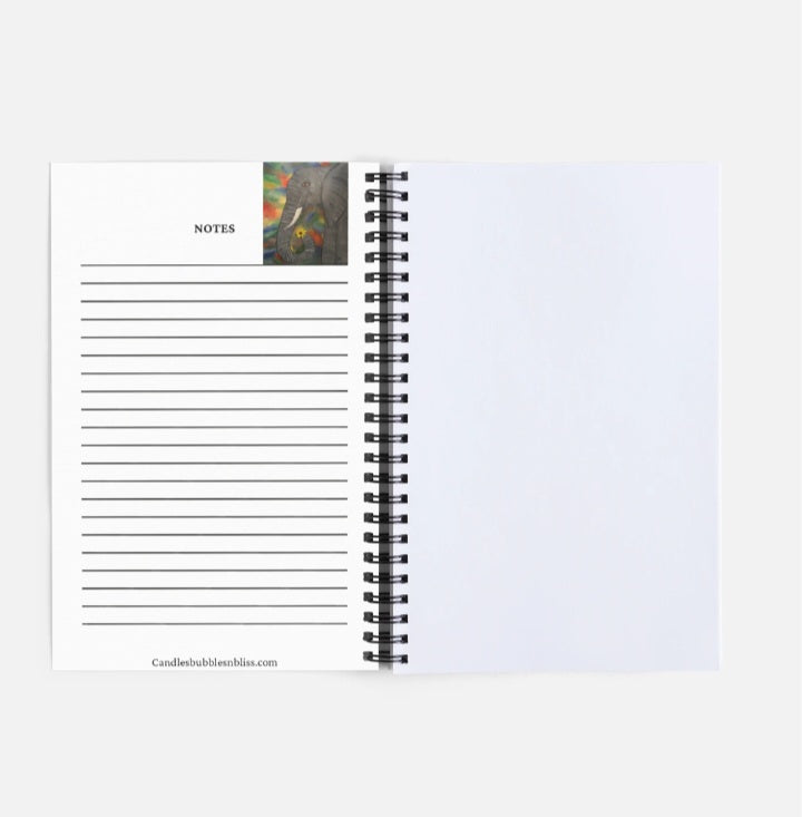 Art Print Elephant with Flower Notebook