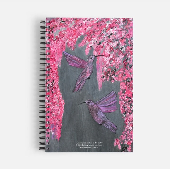 Humminbirds and Flowers Art Print Notebook
