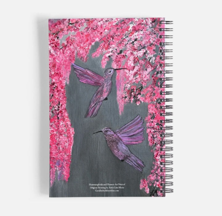 Humminbirds and Flowers Art Print Notebook