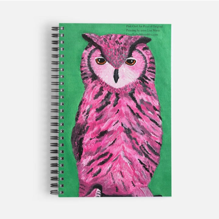 Pink Owl Art Print Notebook
