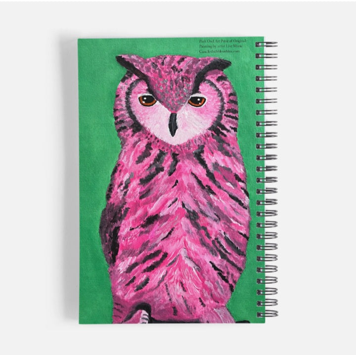 Pink Owl Art Print Notebook