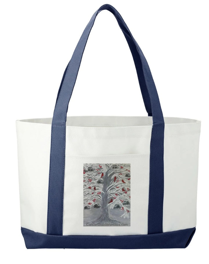New Years Tree Art Print Tote Bag Large