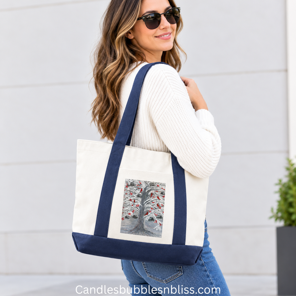 New Years Tree Art Print Tote Bag Large