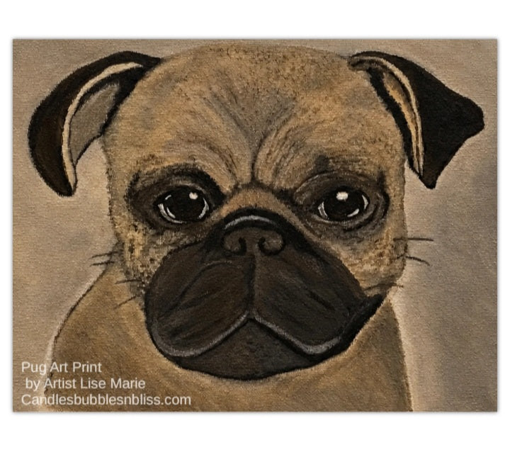 Pug Art Print Fridge Magnet