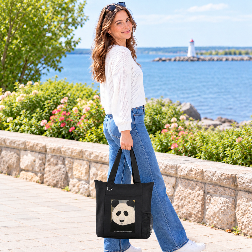 Panda Art Print Tote Bag
