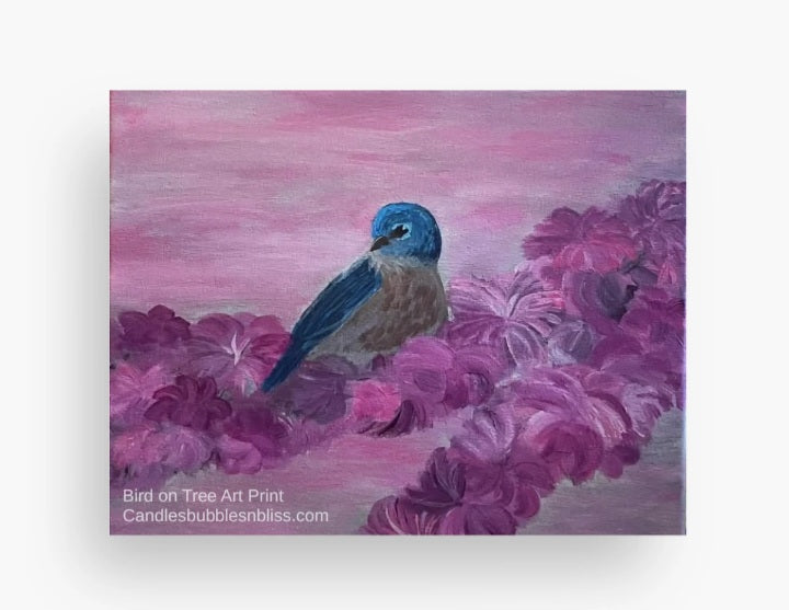Bird on Tree Art Print Fridge Magnet