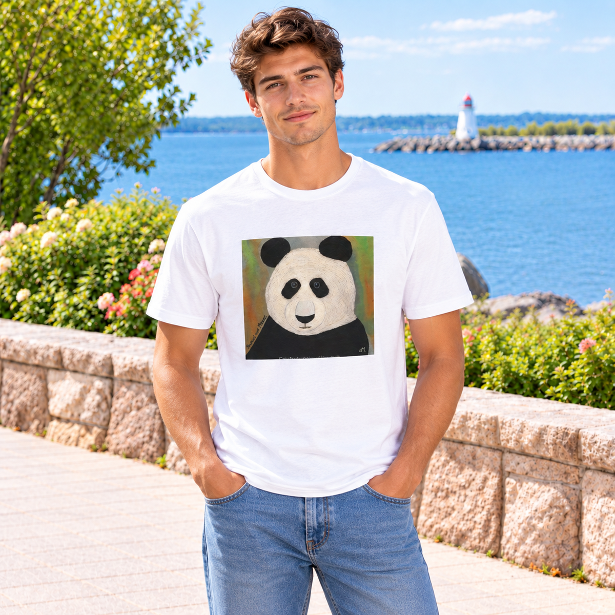 Panda Art Print Unisex Tshirt