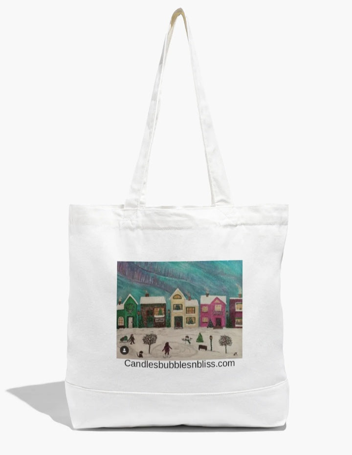 Winter Town Art Print Tote Bag
