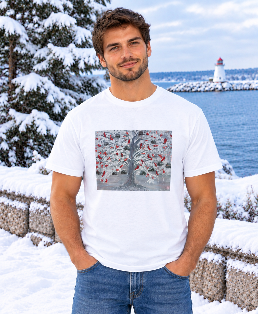 New Years Tree Art Print Tshirt