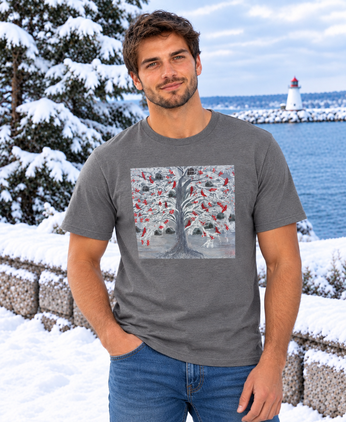 New Years Tree Art Print Tshirt