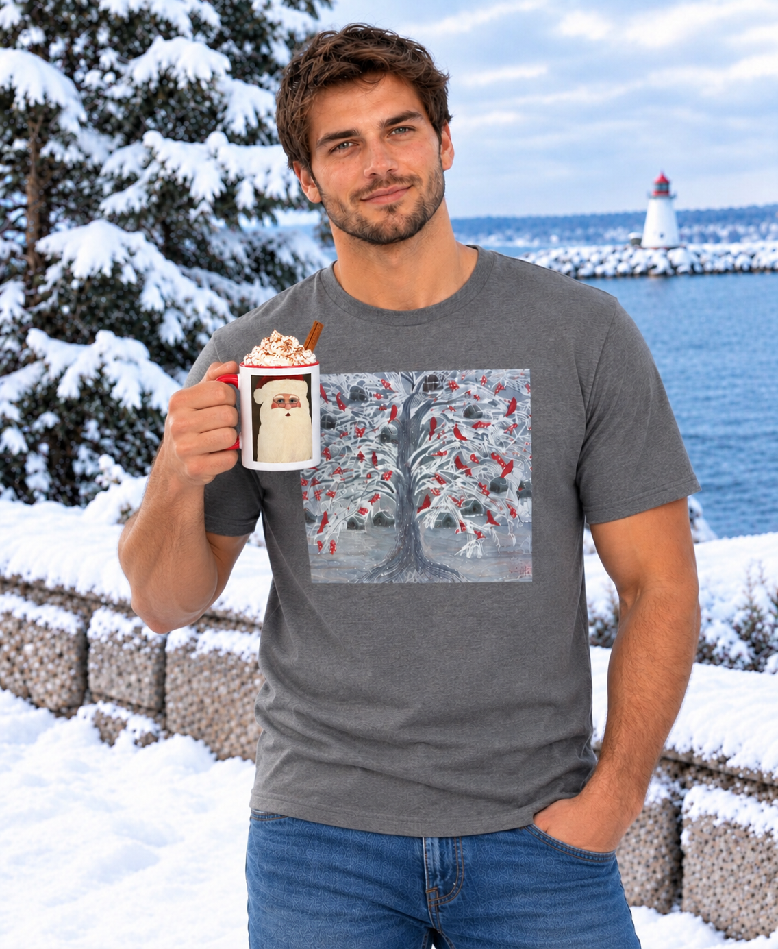 New Years Tree Art Print Tshirt