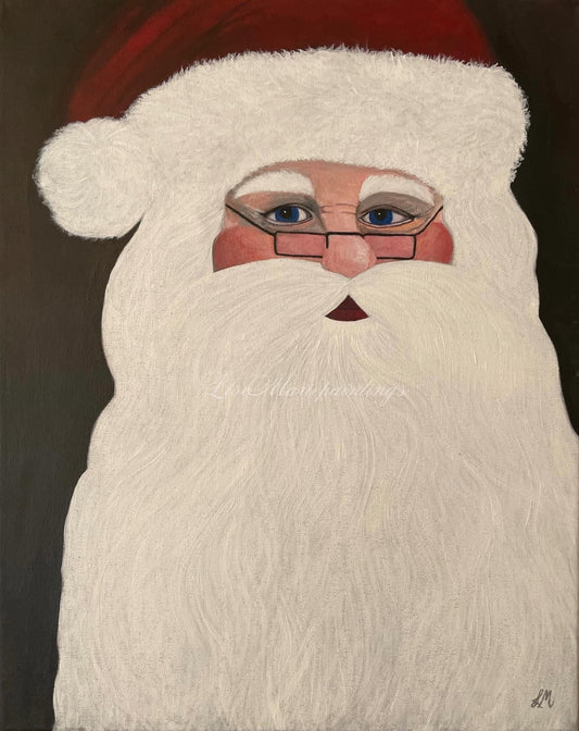 Santa Claus Acrylic Painting Art Print