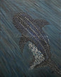 Impression d'art en peinture acrylique représentant un requin-baleine