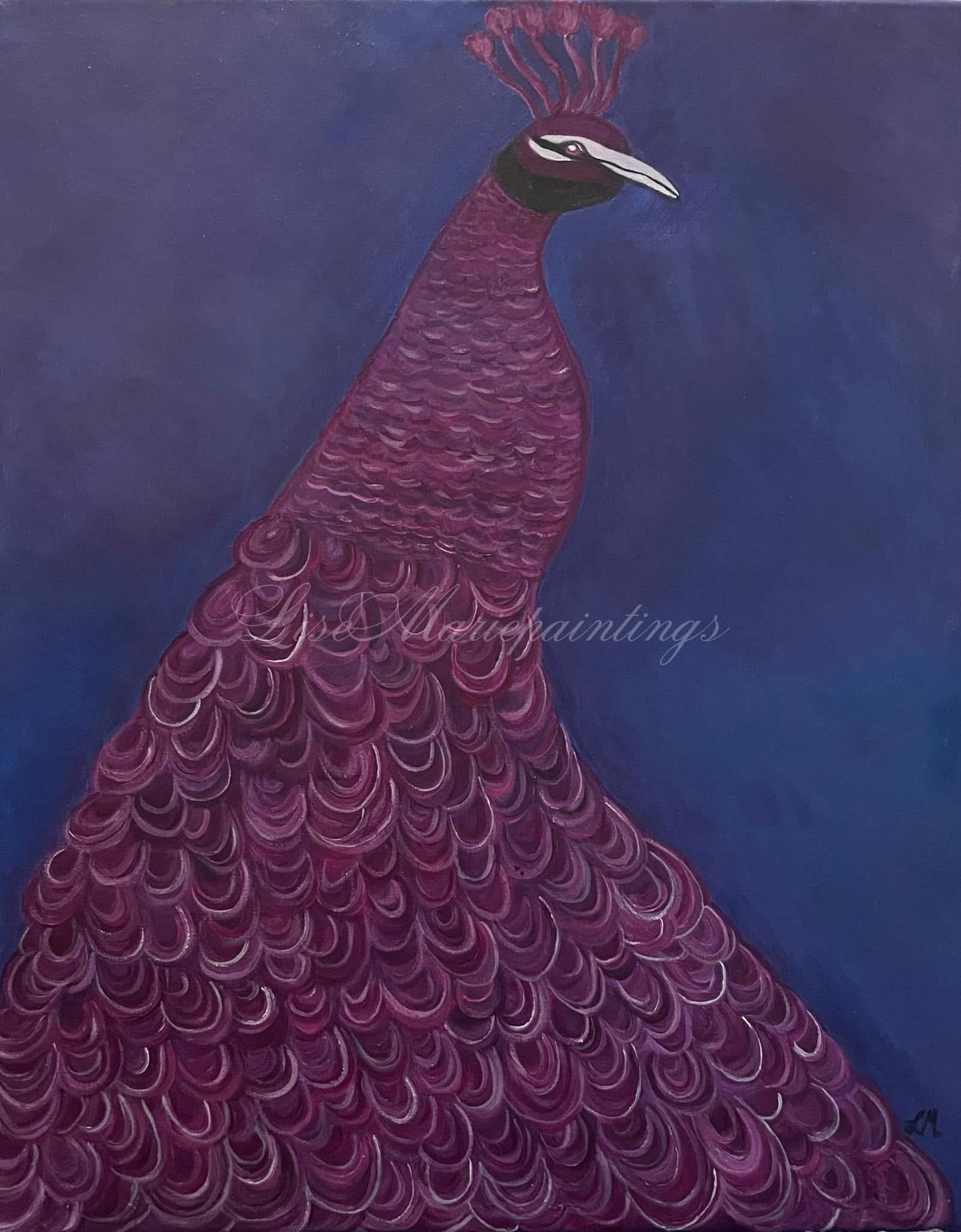 Peacock Acrylic Painting Art Print