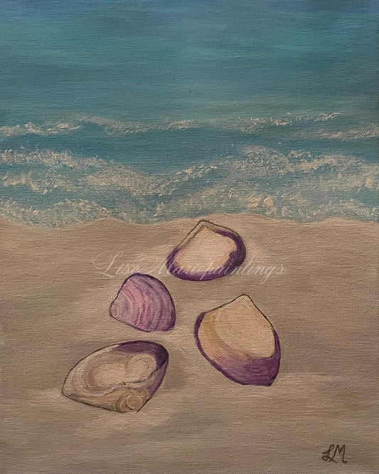 Seashells on the Shore Acrylic Painting Art Print