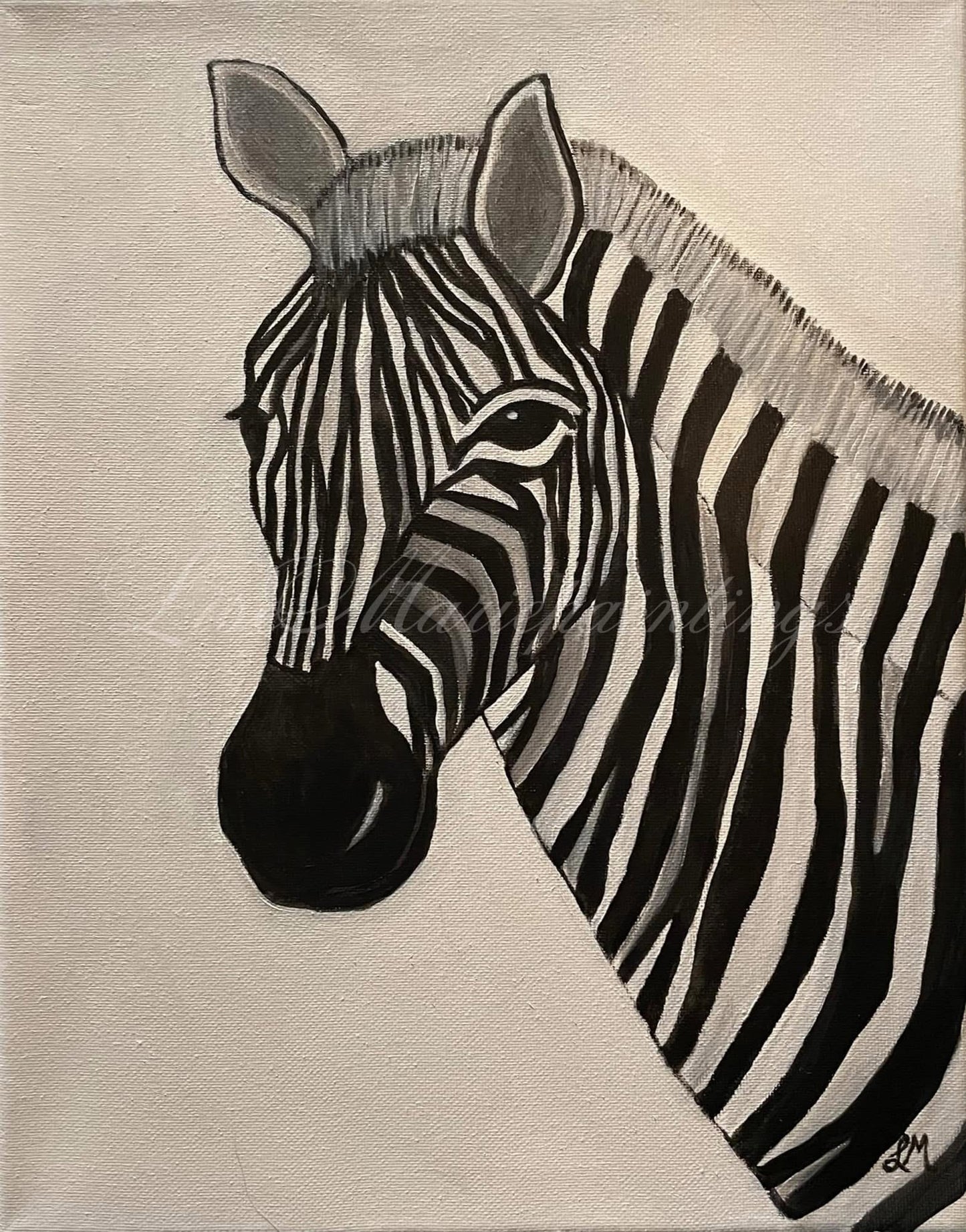 Zebra Acrylic Painting Art Print