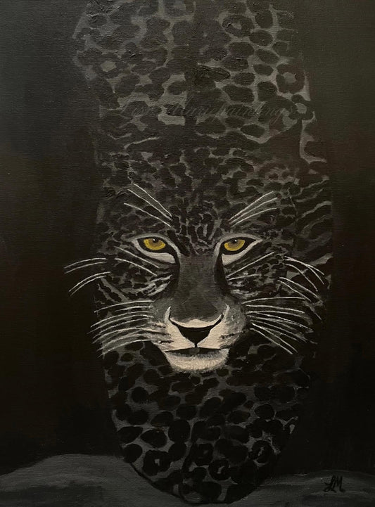 Impression d'art en peinture acrylique Jaguar