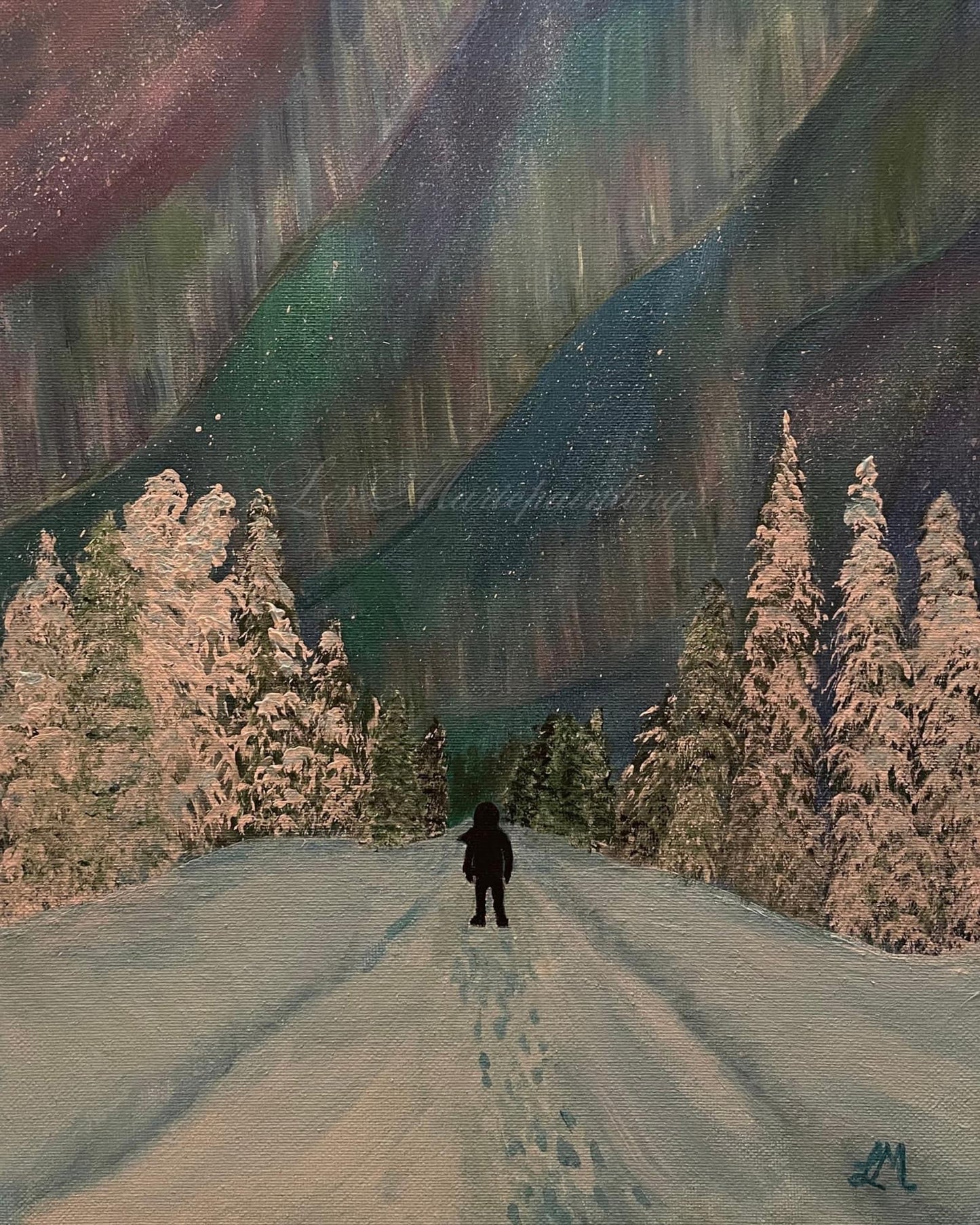 Follow The Northern Lights- Acrylic Painting Art Print