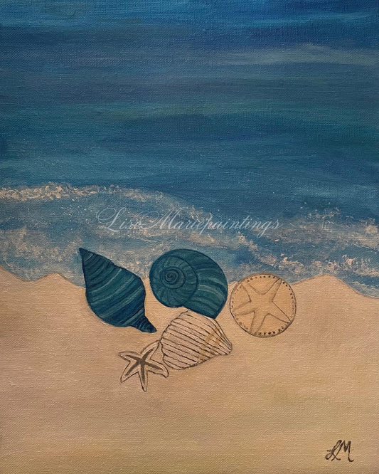 Seashells Acrylic Painting Art Print