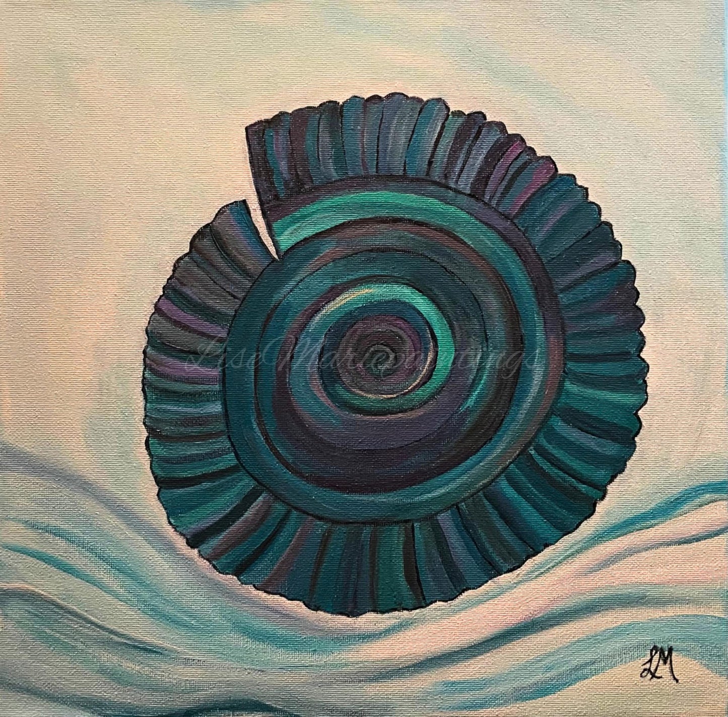 Spiral Seashell Acrylic Painting Art Print