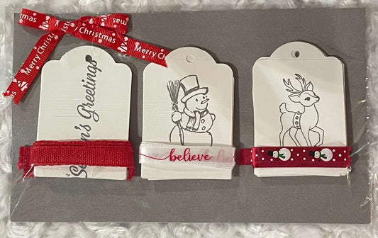 Reindeer Gift Tags 15 Pack Assorted