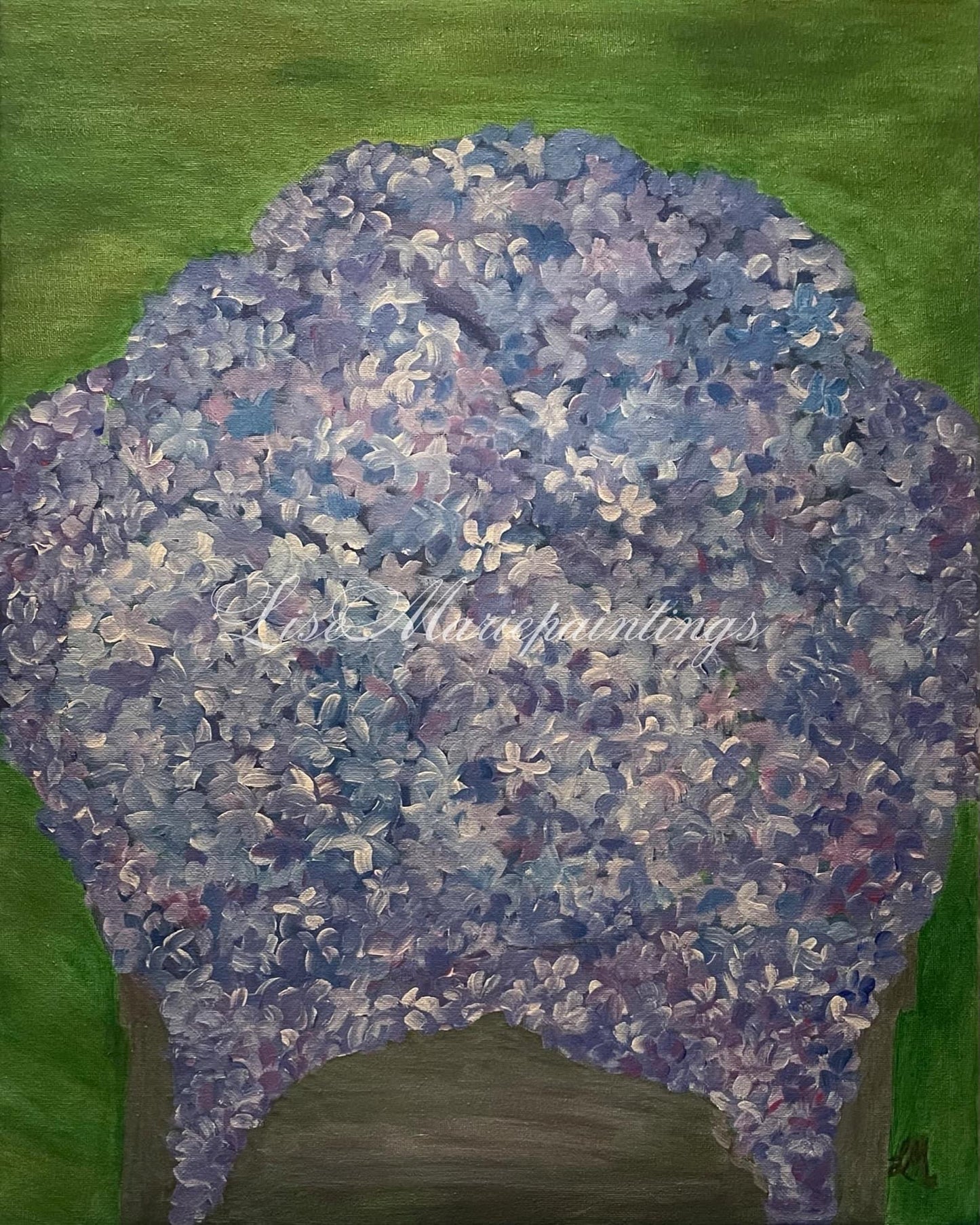 Impression d'art sur toile acrylique représentant des hortensias