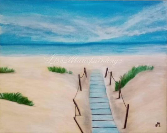 Beach day Acrylic Painting Art Print