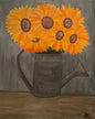 Impression d'art en peinture acrylique sur un bouquet de tournesols