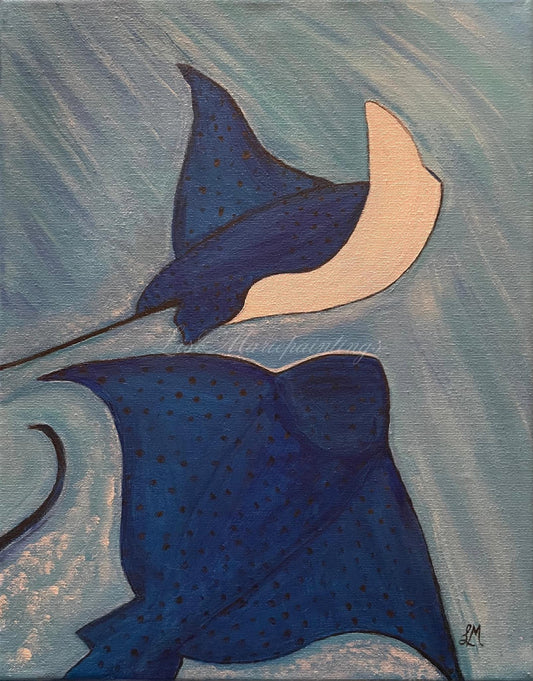 Stingrays Acrylic Painting Art Print