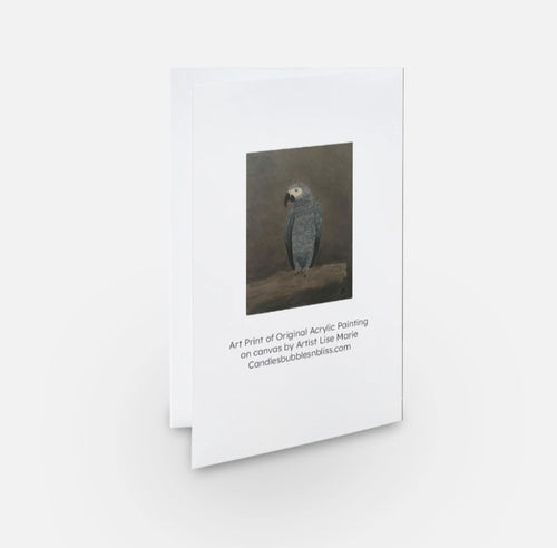 African Gray Parrot Art Print Greeting Card
