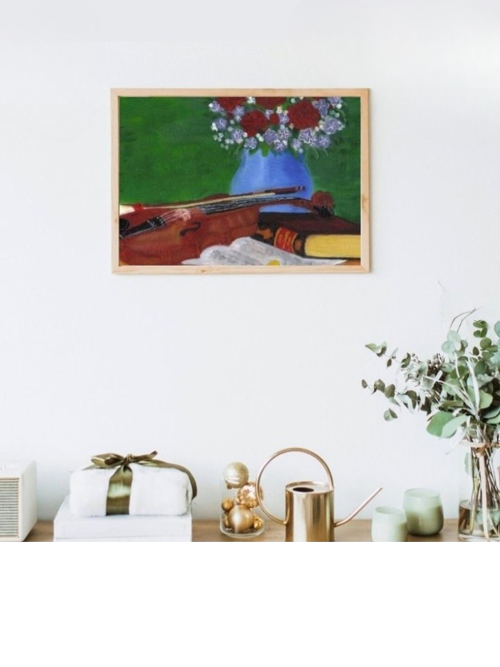 Violin and Vase Art Print