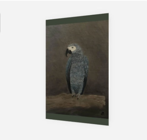 African Gray Parrot Art Print Greeting Card