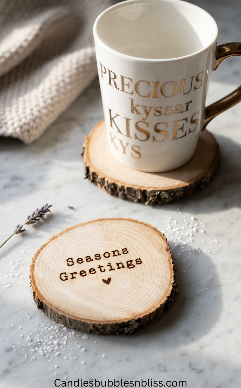 Seasons Greetings Engraved Coaster set of 2