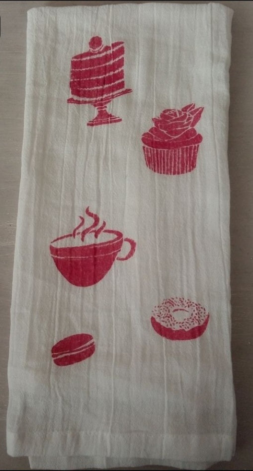 Coffee Print Tea Towel