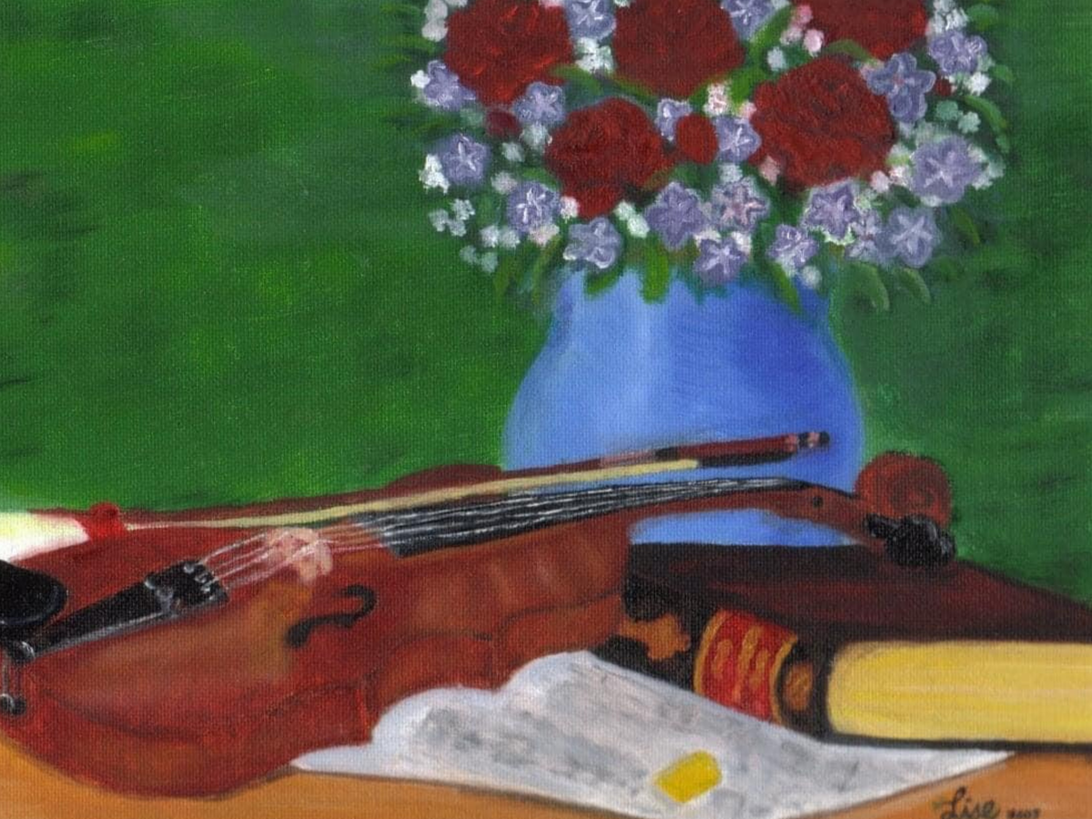Violin and Vase Art Print