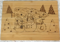 Snowmen and Tree Engraved  Cutting Board
